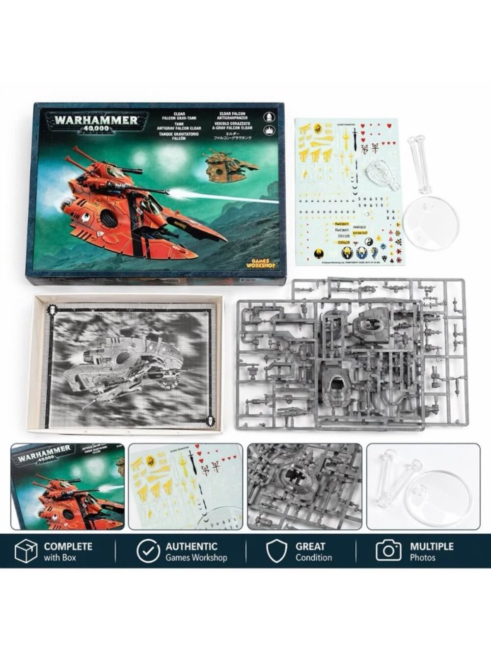 Warhammer 40K Eldar Falcon Grav Tank – Complete w/ Box (Unassembled)